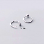 Khuyên tai bạc Tlee, bông tai móc bi cá tính -TleeJewerly